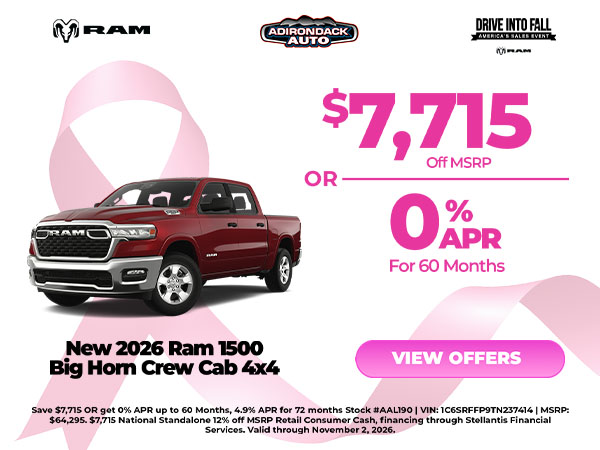  2026 RAM 1500
Big Horn Crew Cab 4x4