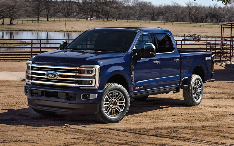 image of silver ford truck towing airstream camper