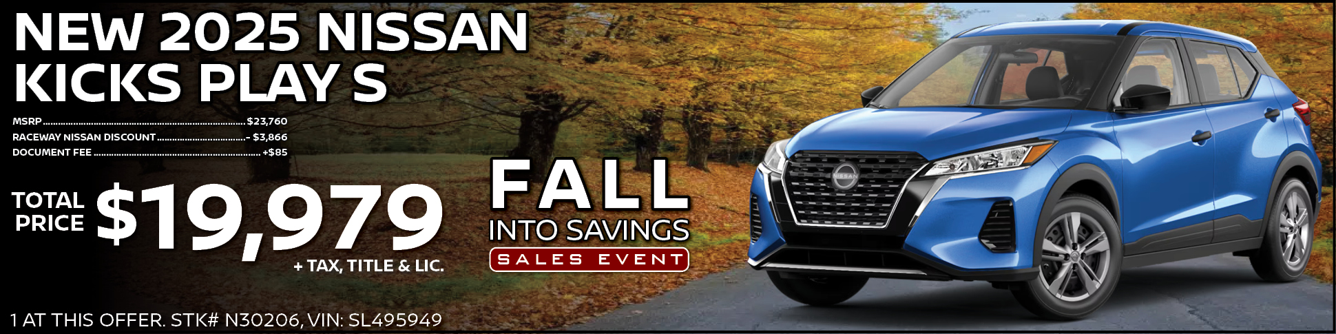 New 2025 Nissan Kicks Purchase Offer