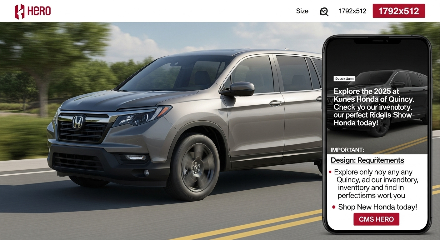 Explore the 2025 Honda Ridgeline at Kunes Honda of Quincy. Check out our inventory and find the perfect Ridgeline for you. Shop New Hondas today!