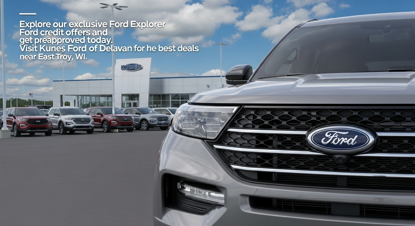 Explore our exclusive Ford Explorer ford credit offers and get pre-approved today. Visit Kunes Ford of Delavan for the best deals near East Troy, WI.