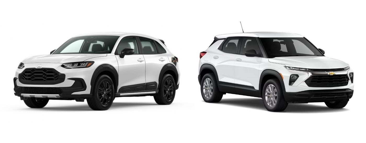 White 2026 Honda HR-V Sport HPD vs white 2026 Chevy Trailblazer LS