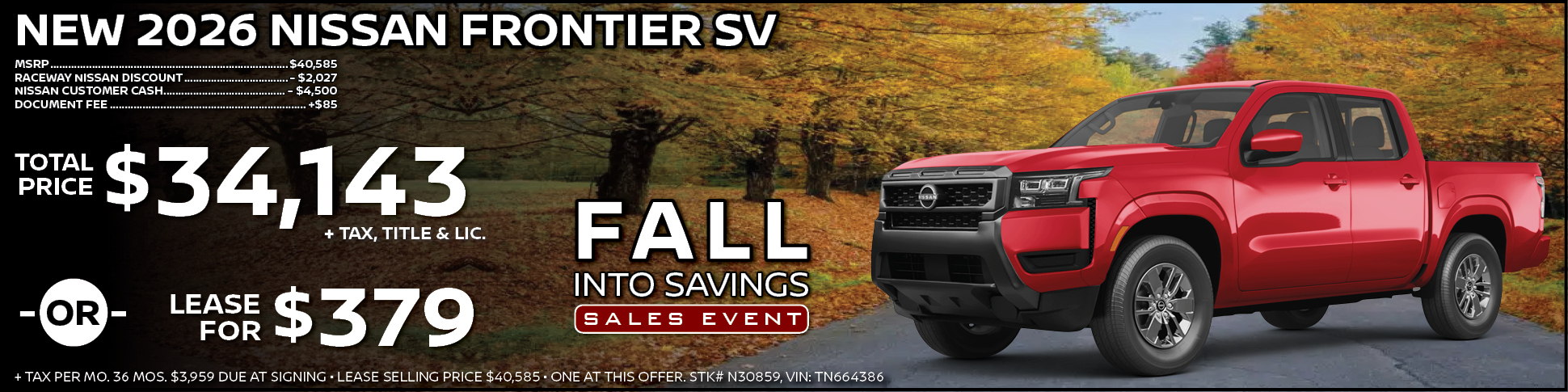2026 Nissan Frontier Lease Offer