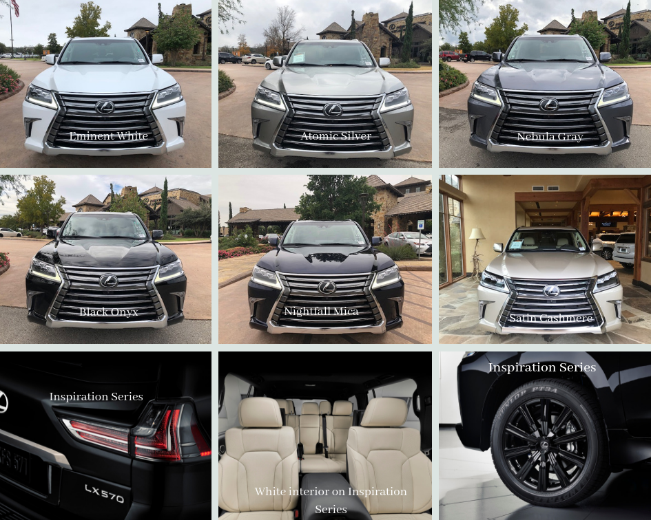 2019 Lexus LX 570 Color Chart