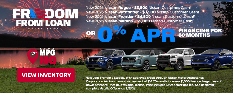 0% APR on New Nissan Models