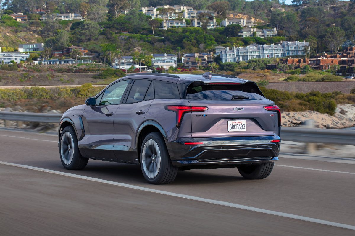 2025 Chevrolet Blazer EV Exterior Driver Side Rear Angle