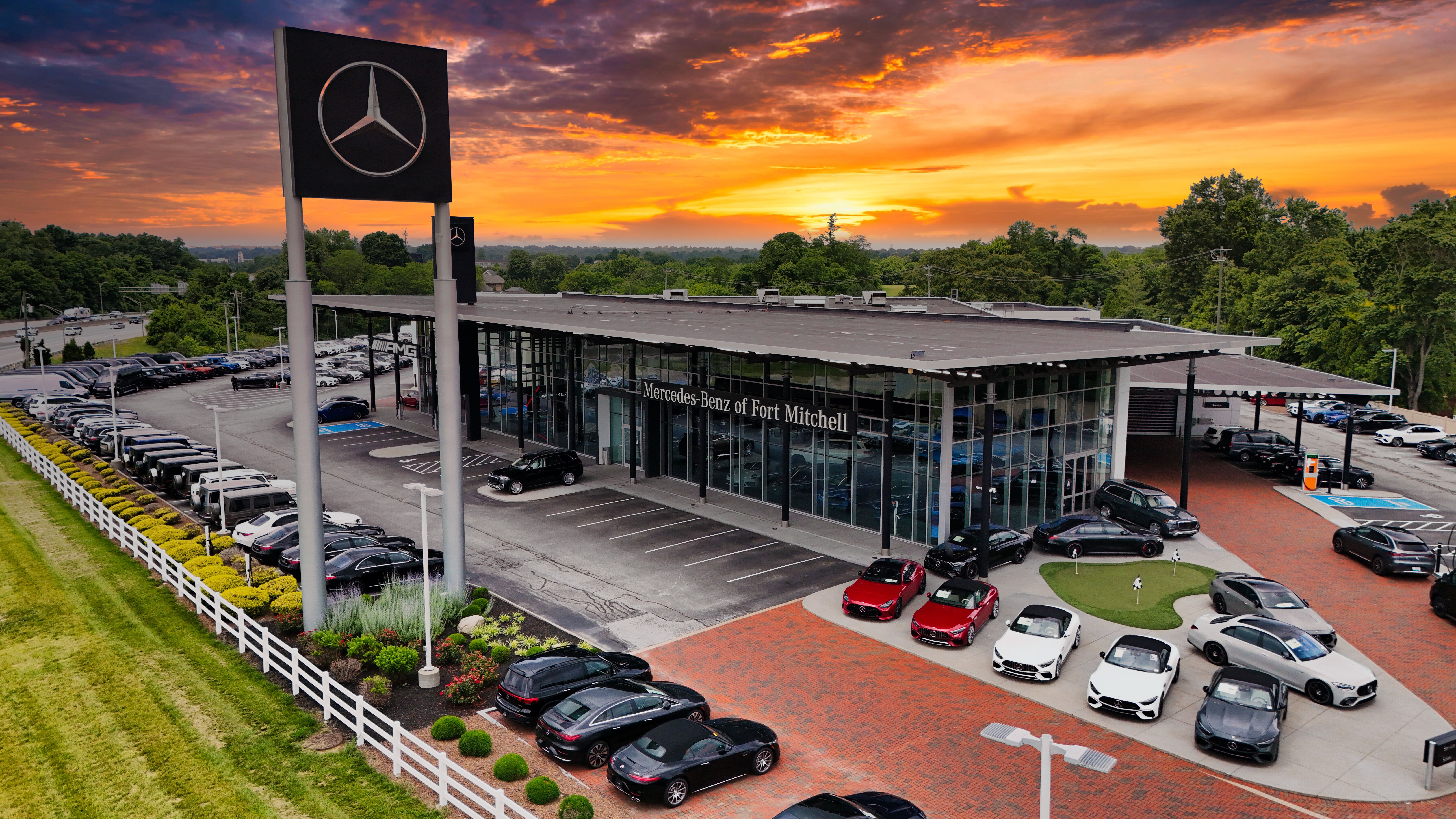 Mercedes-Benz of Fort Mitchell store image with sunset