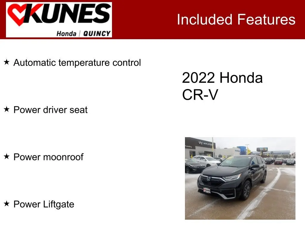 Used 2022 Honda CR-V EX-L with VIN 5J6RT6H83NL004281 for sale in Quincy, IL