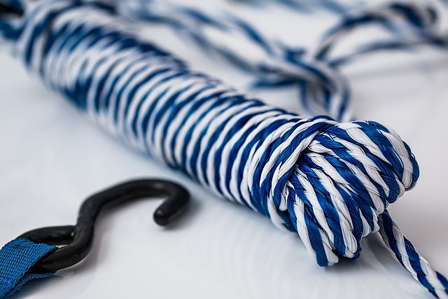 Blue and White Tow Rope