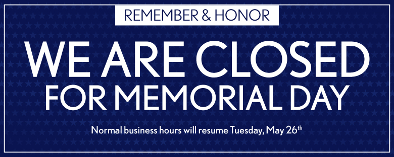 closed memorial day