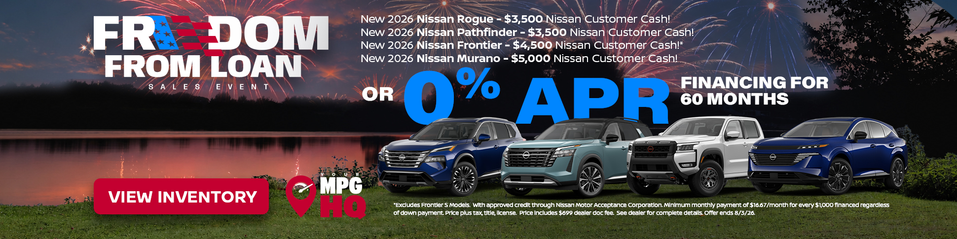 0% APR on New Nissan Models