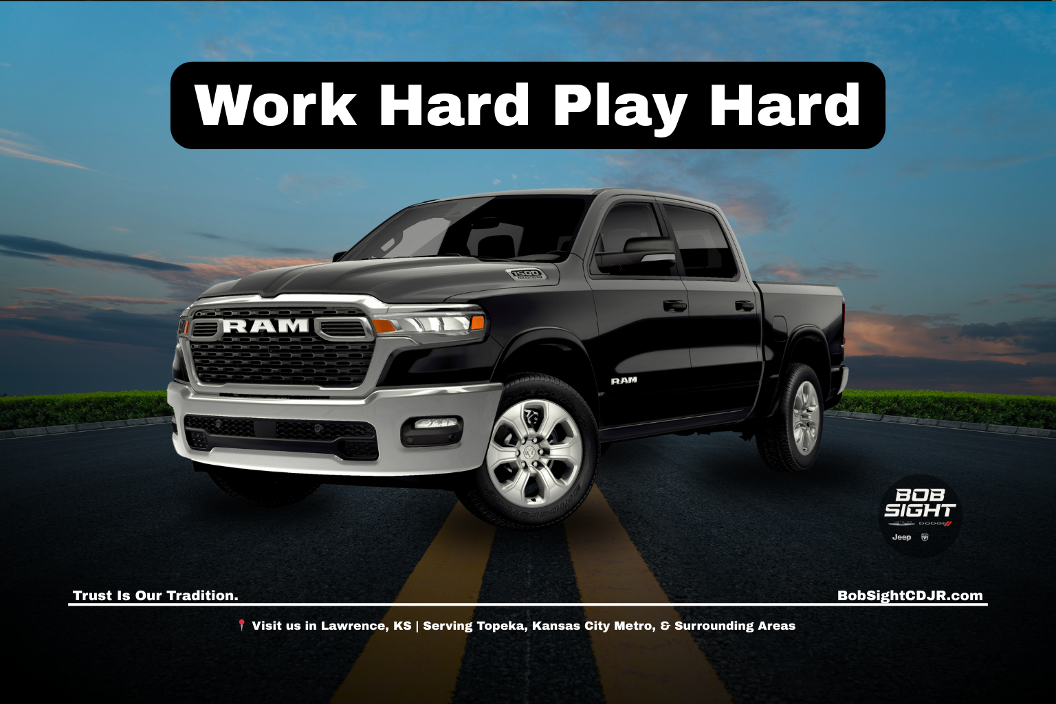 Trucks for sale in Lawrence KS at Bob Sight CDJR serving job sites and Kansas City Metro drivers