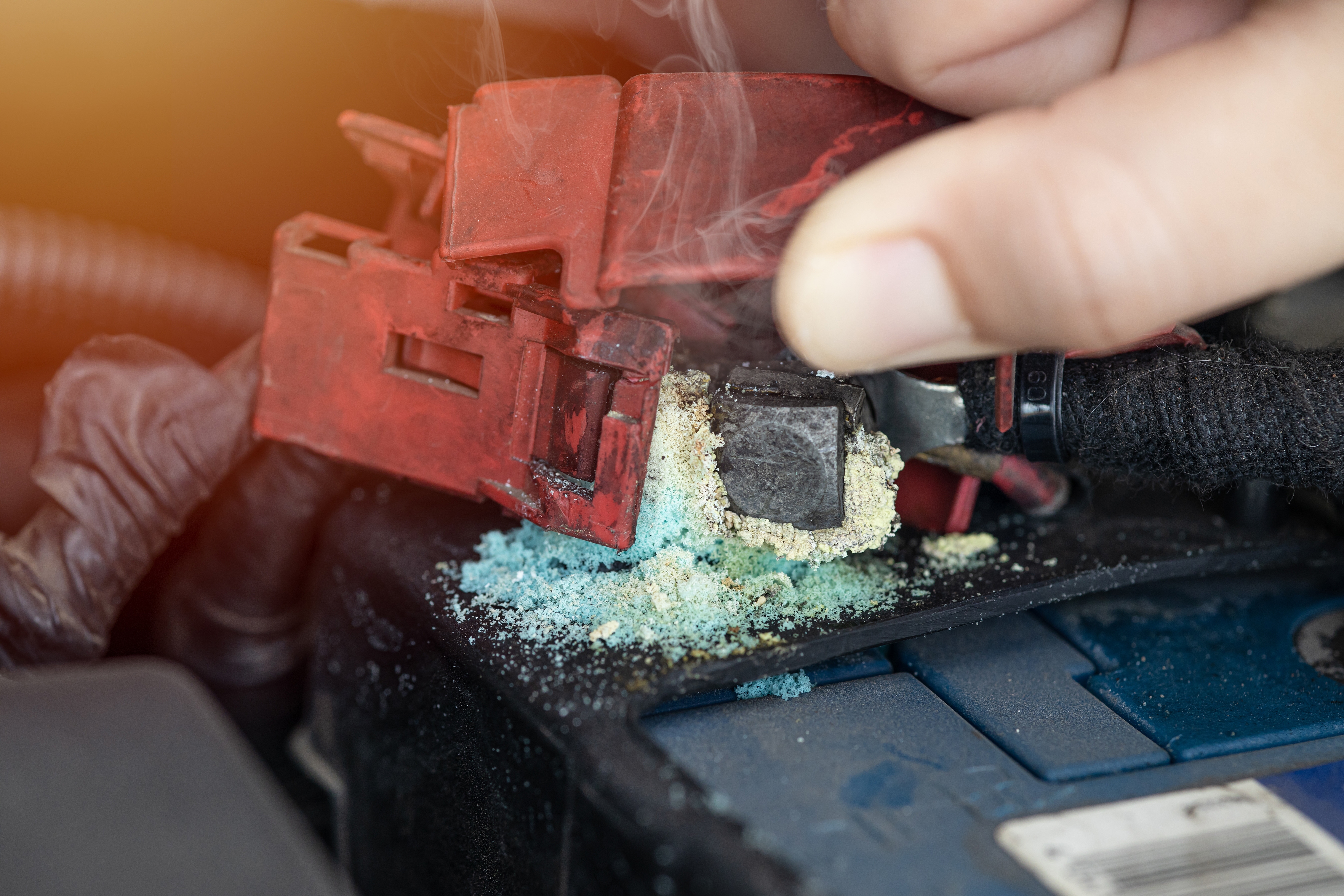 corrosion on a car battery