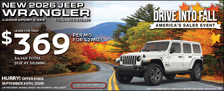 NEW 2026 JEEP WRANGLER 4-DOOR SPORT S 4X4