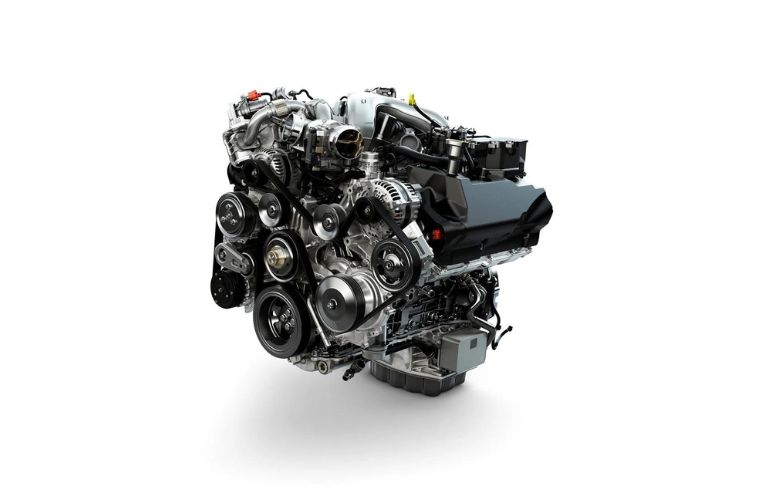 Ford Super Duty 6.7-Liter Power Stroke V-8 Turbo Diesel on White Background