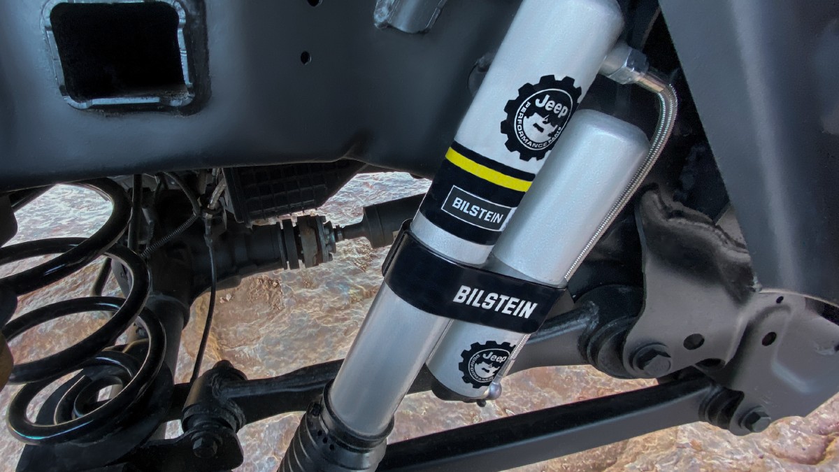 Jeep Vehicle featuring JPP 2-inch Lift Kit with Bilstein Monotube Shocks & Remote Reservoirs