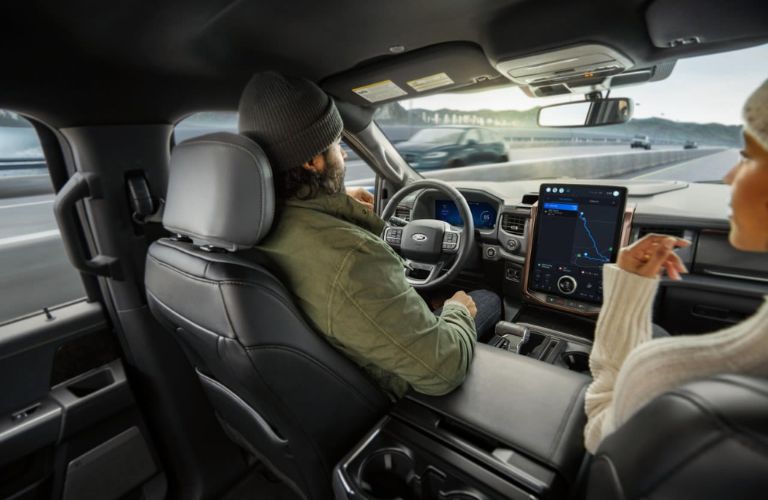 Man Using Ford BlueCruise in 2024 Ford F-150 Lightning Flash