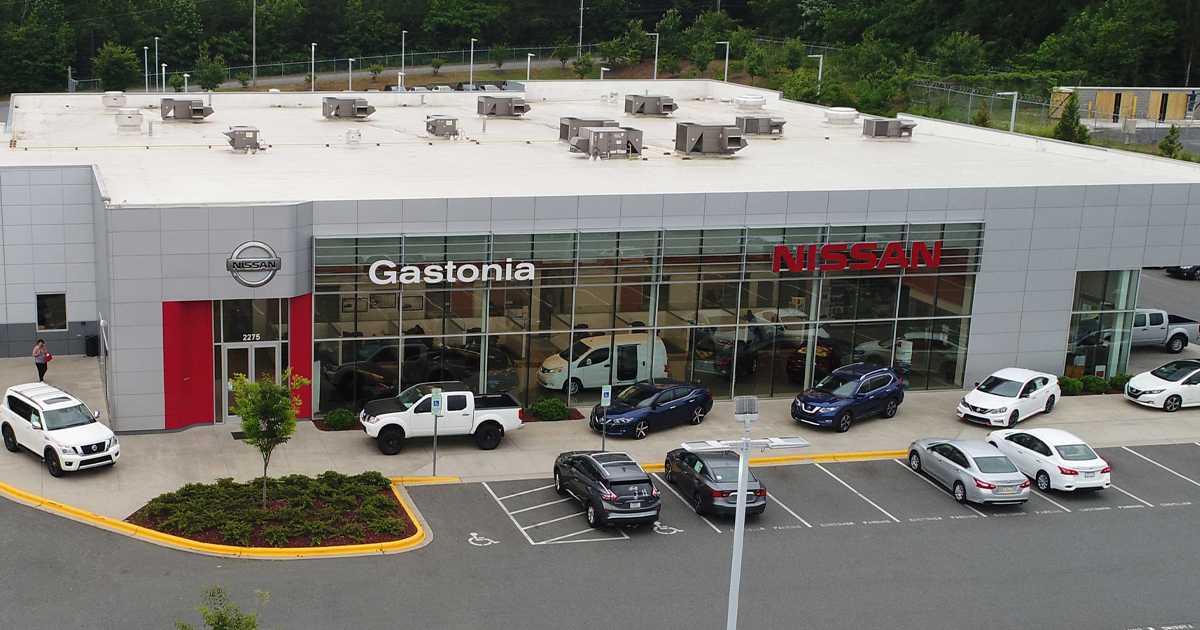 The Gastonia Nissan dealership storefront