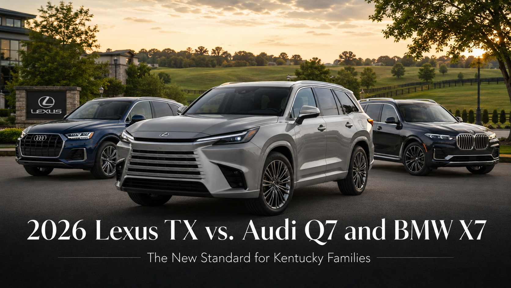 comparing the 2026 Lexus TX to the Audi Q7 and BMW X7