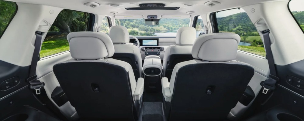 Second- and third-row seating inside the 2026 Hyundai Palisade
