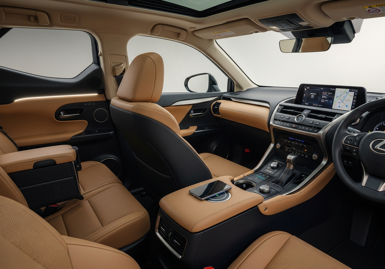 Lexus TX interior with three-row seating and generous space