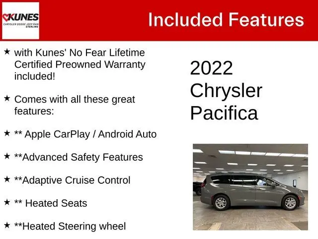 Used 2022 Chrysler Pacifica Touring L with VIN 2C4RC1BG0NR217768 for sale in Sterling, IL