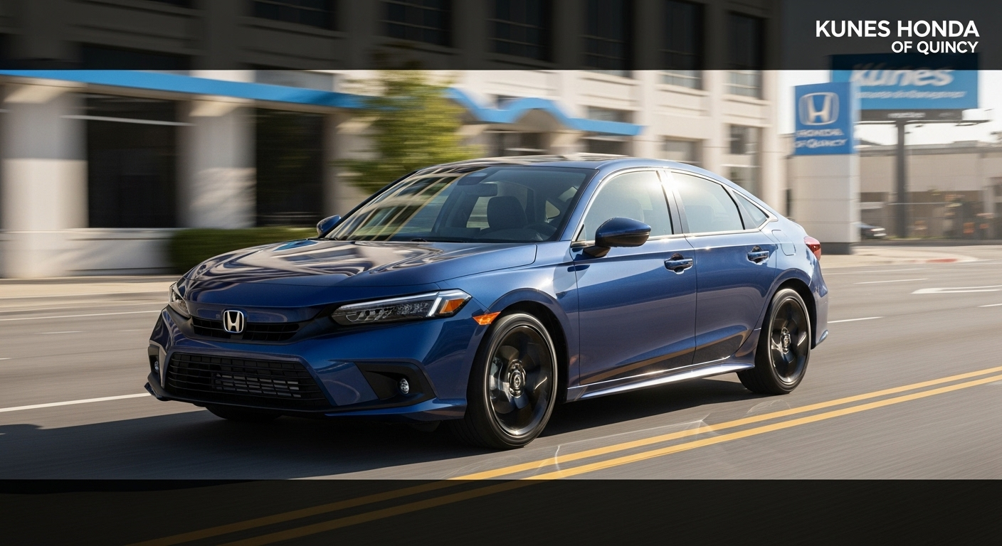 Explore the 2025 Honda Civic lineup at Kunes Honda of Quincy. Find your perfect match and drive away in style. Shop New Hondas today!