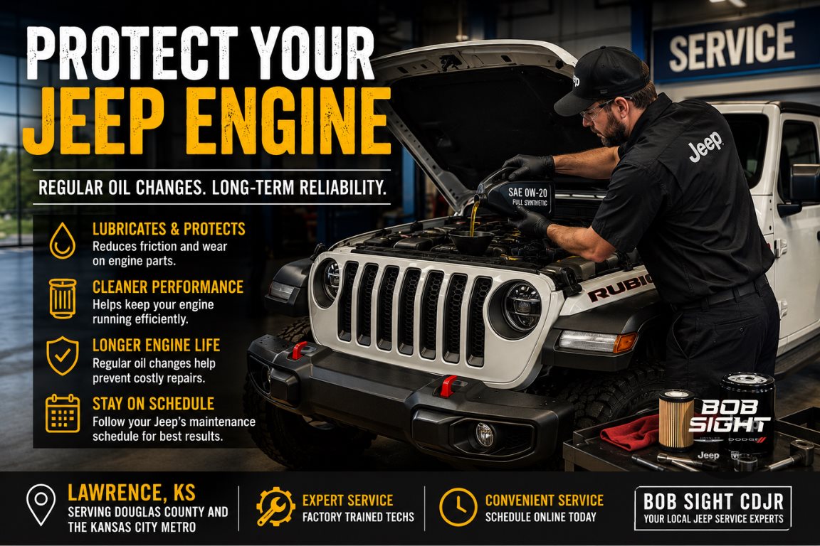 Jeep oil change service in Lawrence KS and how often drivers should schedule maintenance