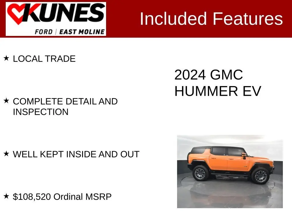 Used 2024 GMC HUMMER EV 3X with VIN 1GKB0RDC8RU110189 for sale in East Moline, IL