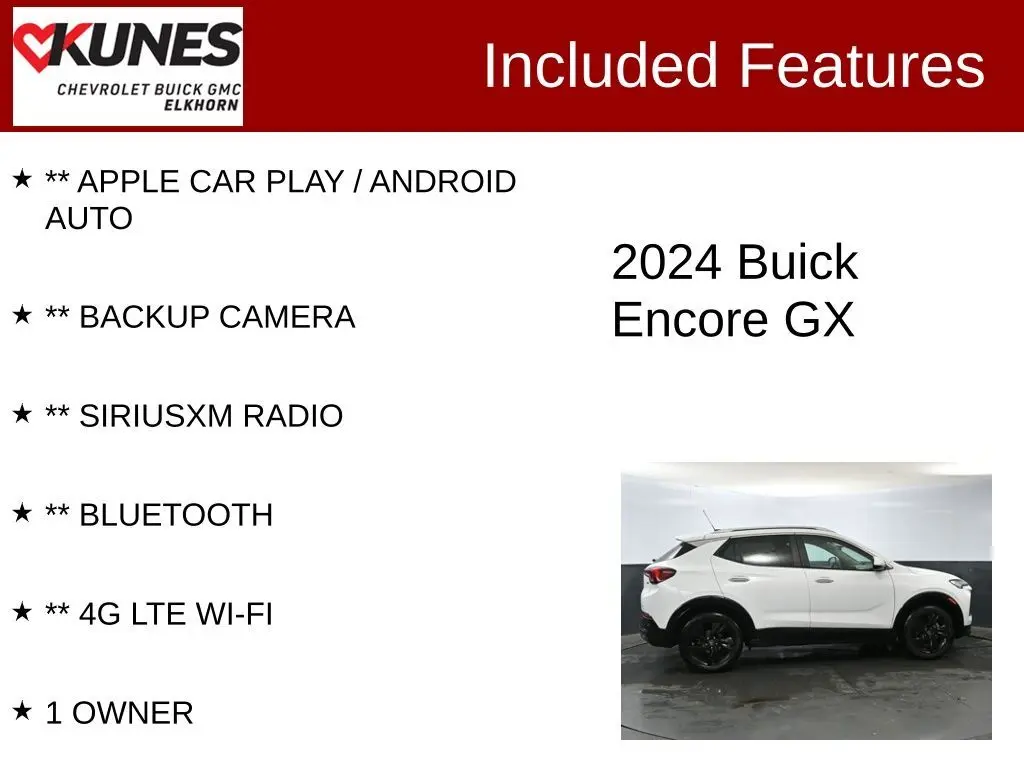 Used 2024 Buick Encore GX Sport Touring with VIN KL4AMESL4RB099429 for sale in Elkhorn, WI