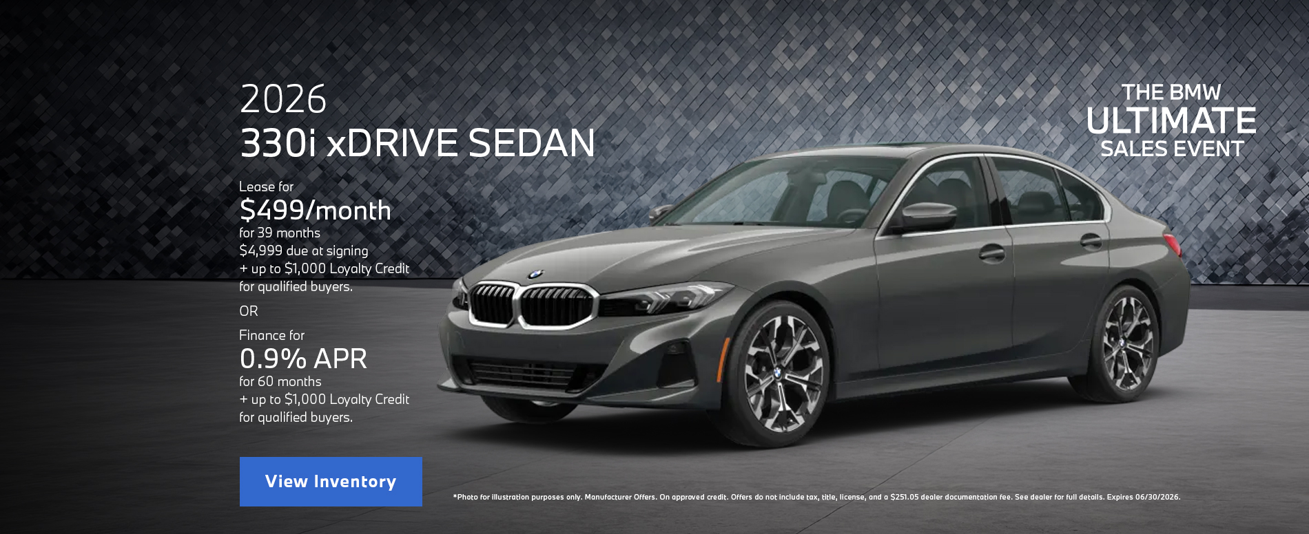 2026 BMW 330i xDRIVE SEDAN OFFER