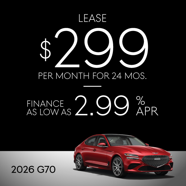 2026 G70: Lease $229/mo for 24 Months