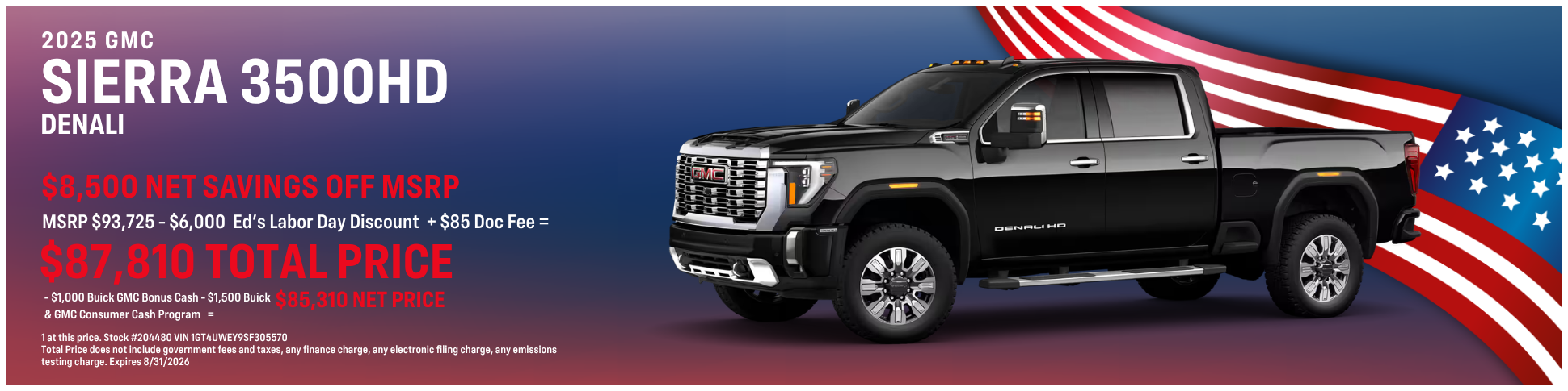 6. New 2025 GMC Sierra 3500HD Denali Offer