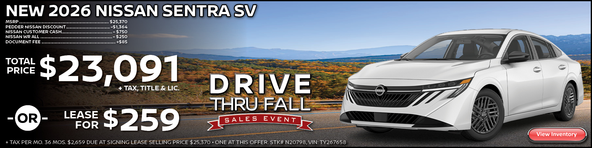 2026 Nissan Sentra SV