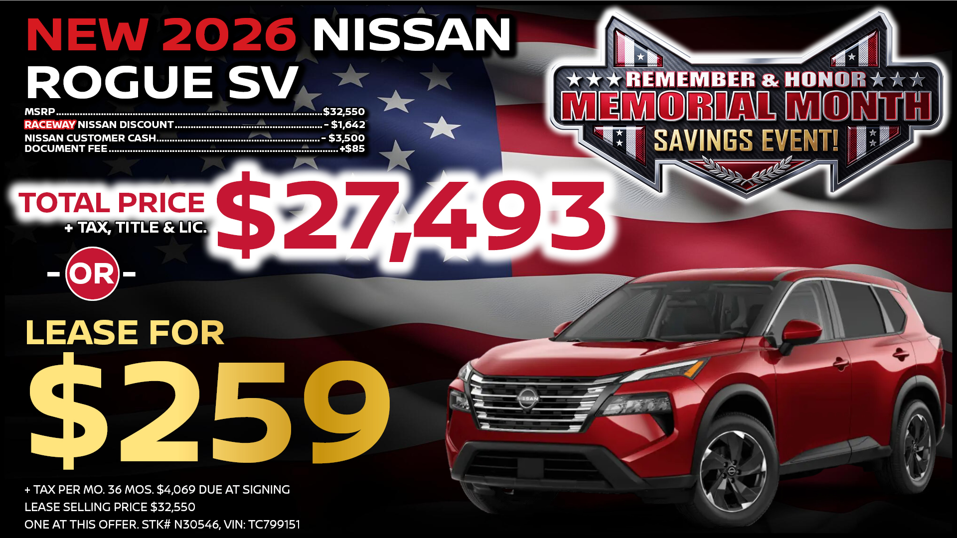 2026 Nissan Rogue SV APR Offer