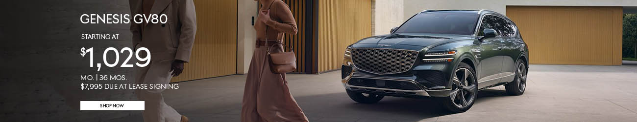 Lease a Genesis GV80 for $1029 per month for 36 months with $7,995 due at signing