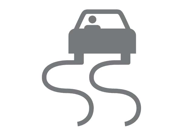 Icon of a car on a slippery road