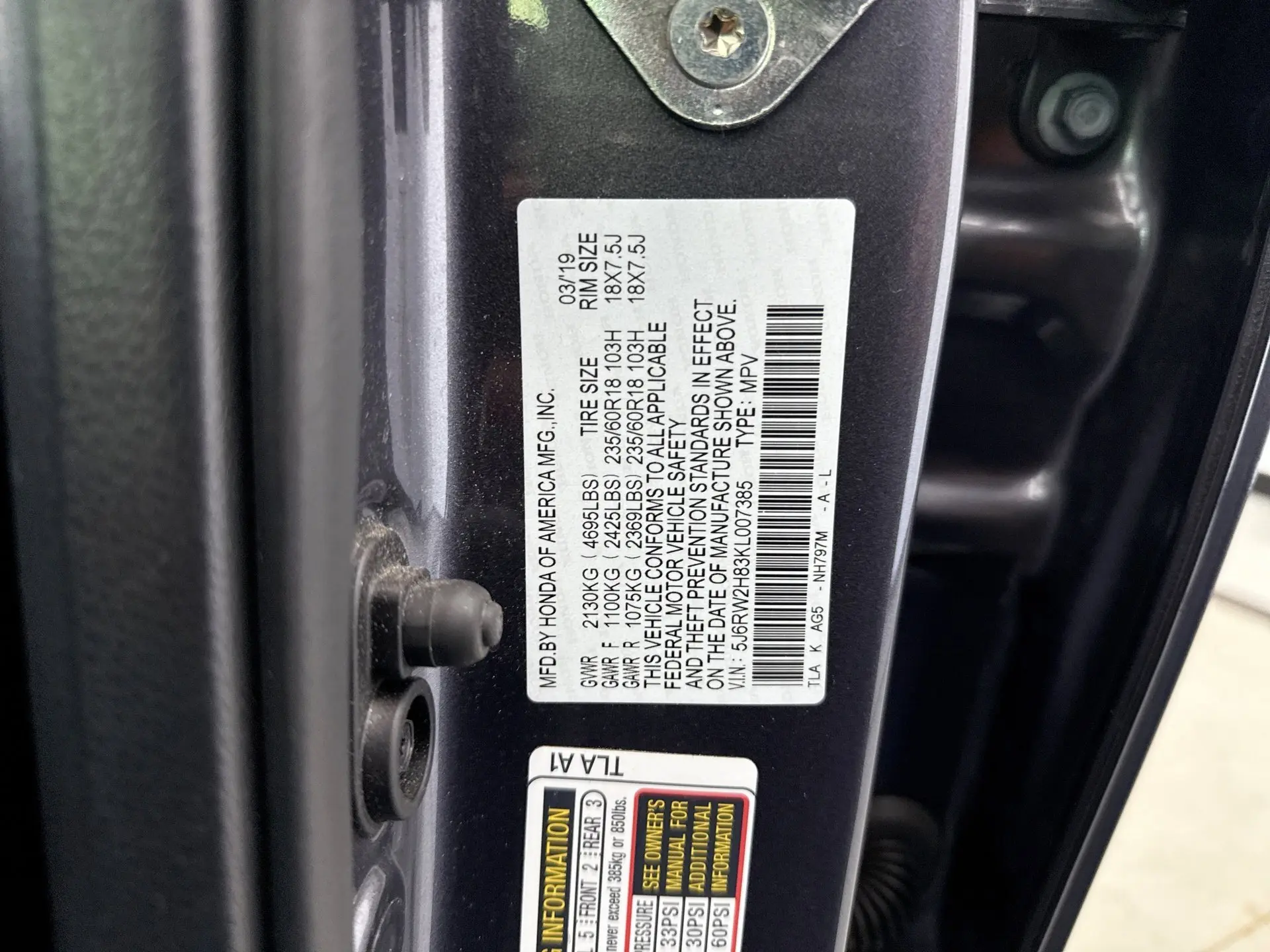 2019 Honda CR-V EX-L photo 20