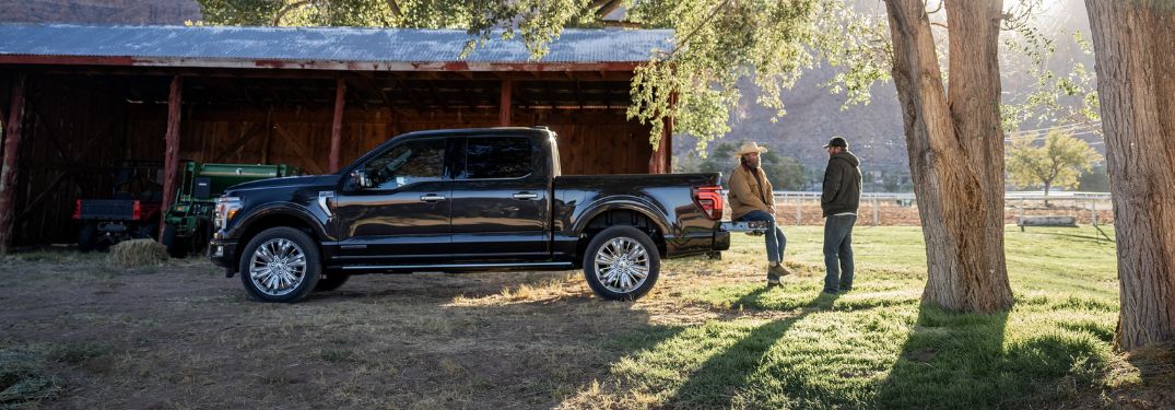 Black 2024 Ford F-150 Side Exterior on a Farm