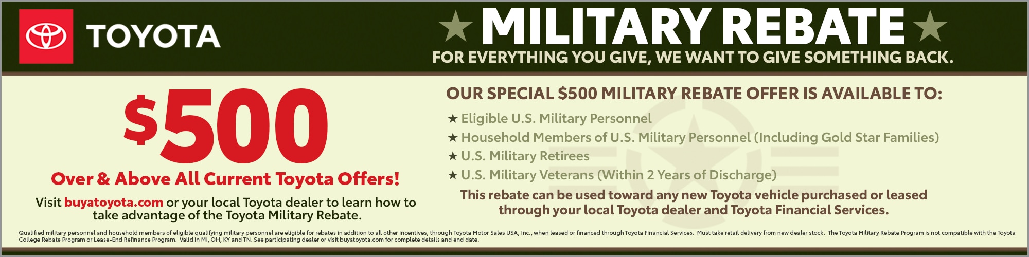 Military Rebate