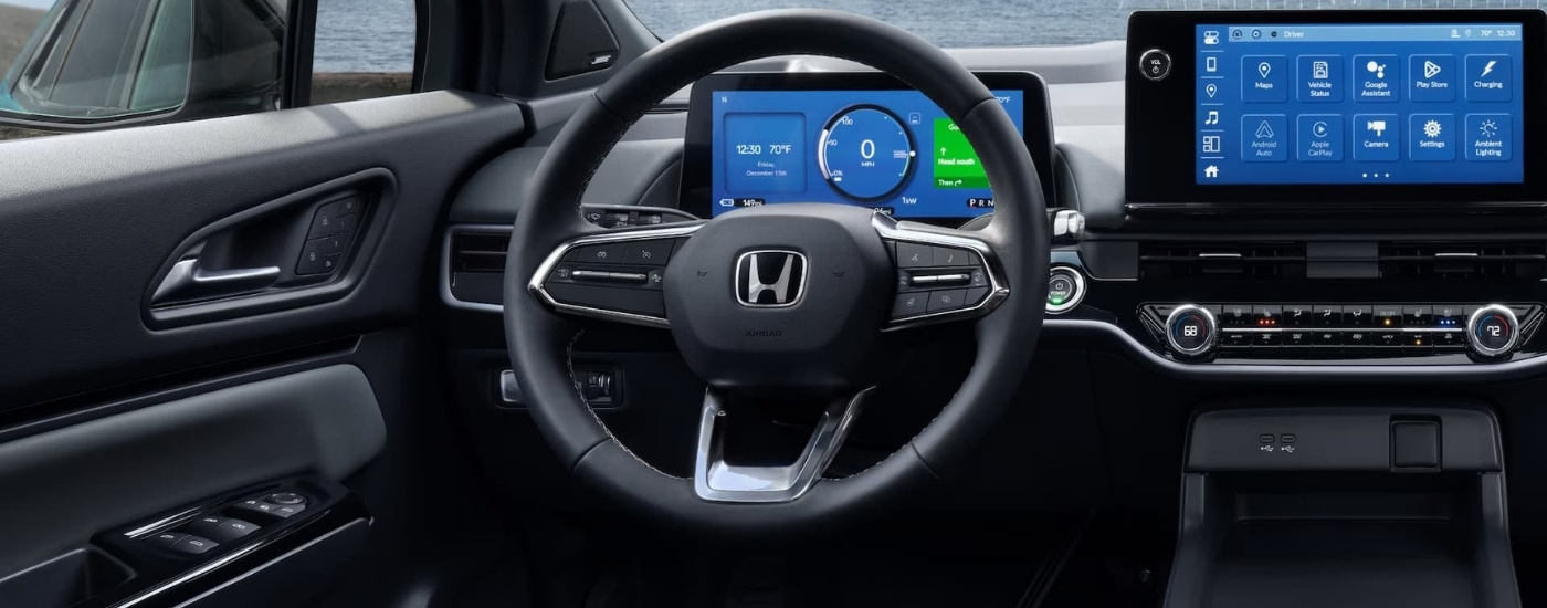 Close-up of the black dash in a 2025 Honda Prologue