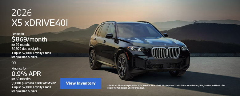 2026 BMW X5 xDRIVE40i Offer