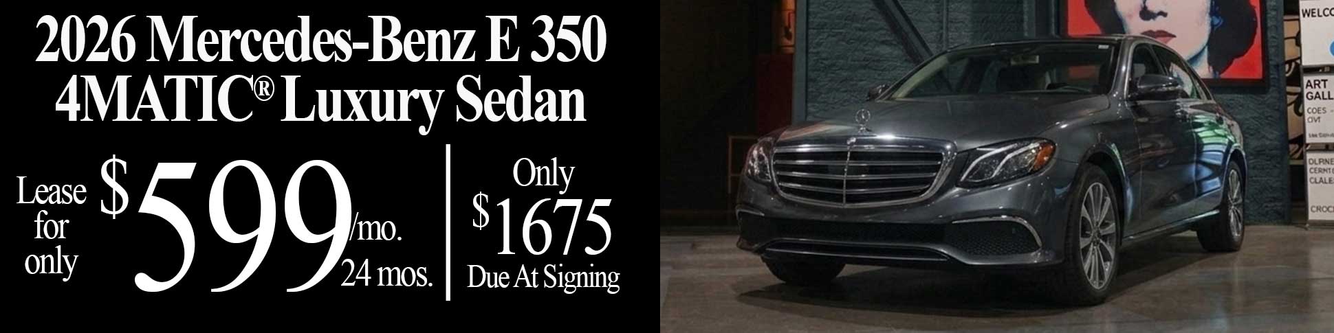 2026 Mercedes-Benz E 350 parked in Tom Masano, Inc., a Mercedes-Benz dealer in Berks County, PA