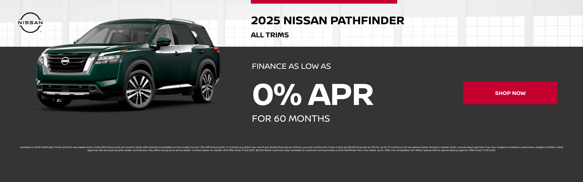 2025 Nissan Pathfinder | Finance As Low As 0% APR for 60 Months