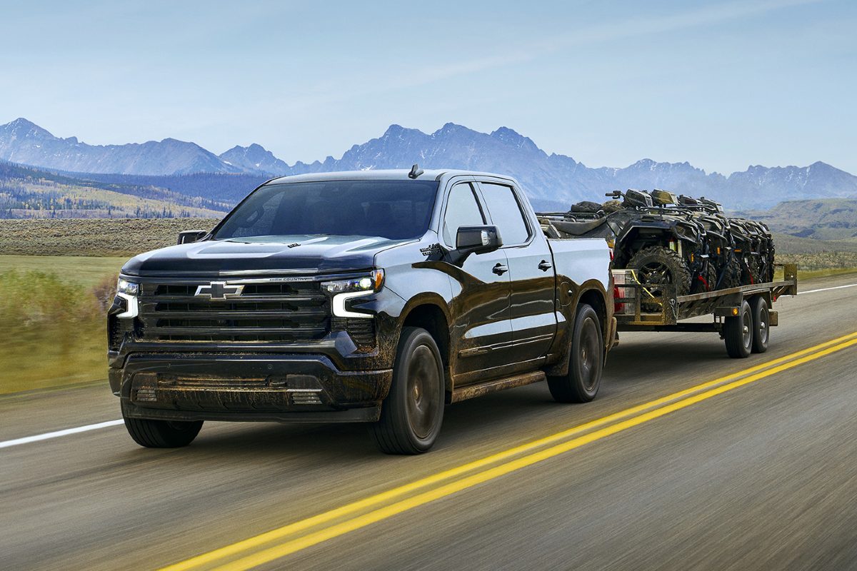 2025 Chevrolet Silverado 1500 Exterior Driver Side Front Angle while Towing
