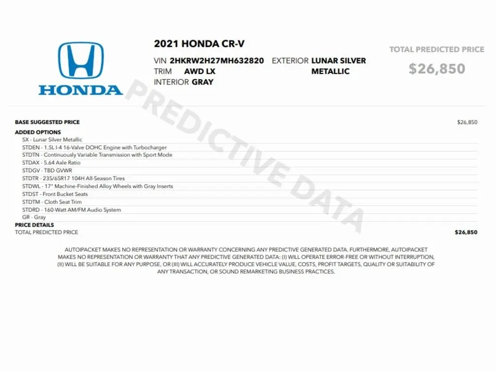 Used 2021 Honda CR-V LX with VIN 2HKRW2H27MH632820 for sale in Trooper, PA