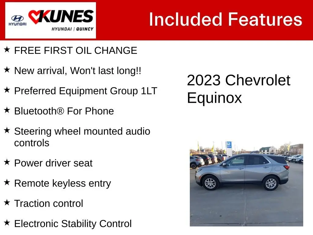 Used 2023 Chevrolet Equinox LT with VIN 3GNAXKEGXPL187317 for sale in Quincy, IL