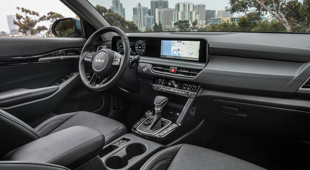 Black interior of a 2026 Kia Seltos.