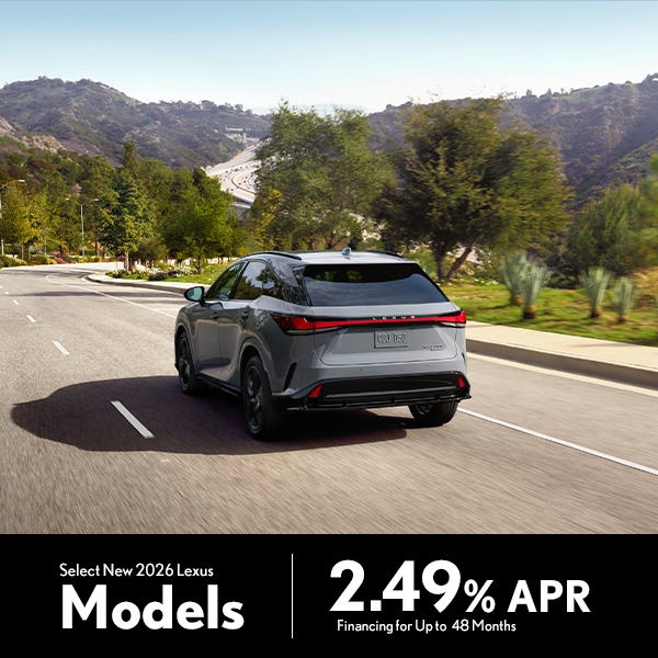 Enjoy 2.49% APR on select 2026 Lexus models in Greenville, SC