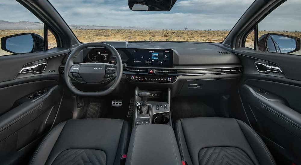 Black interior and dash in a 2026 Kia Sportage